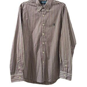 Ralph Lauren  -L- 16.5 NECKS   Men' casual button downs, wine ,gold white colors